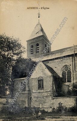 Carte postale ancienne L'Église — Auneuil (Oise)