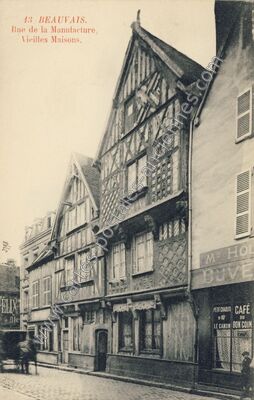 Carte postale ancienne Rue de la Manufacture, Vieilles Maisons — Beauvais (Oise)