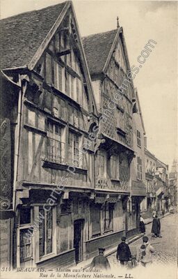 Carte postale ancienne Maison aux Faïences. Rue de la Manufacture Nationale — Beauvais (Oise)