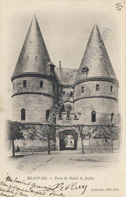 Carte postale ancienne Porte du Palais de Justice — Beauvais (Oise)
