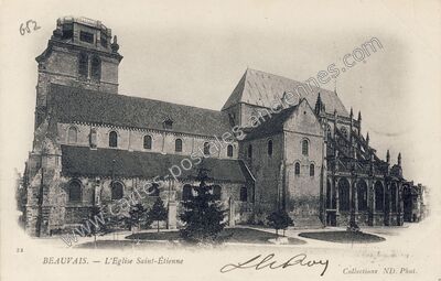 Carte postale ancienne L'Église Saint-Étienne — Beauvais (Oise)