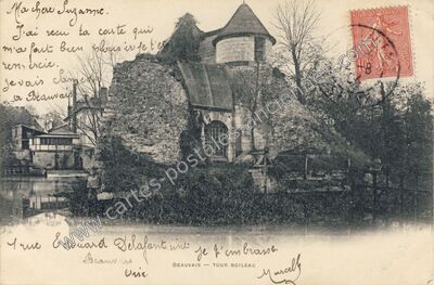 Carte postale ancienne Tour Boileau — Beauvais (Oise)