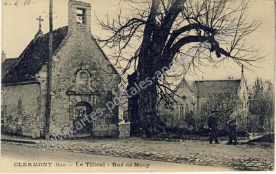 Carte postale ancienne Le Tilleul - Rue de Mouy — Clermont (Oise)