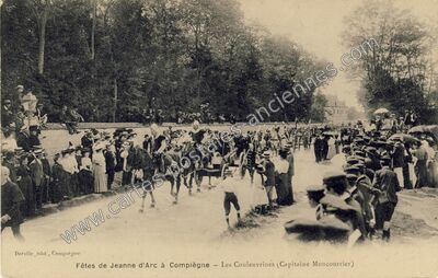 Carte postale ancienne Fêtes de Jeanne d'Arc — Les Couleuvrines (Capitaine Moncourrier) — Compiègne (Oise)