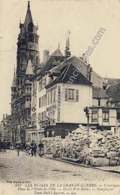 Carte postale ancienne Les ruines de la Grande Guerre — Compiègne (Oise)
