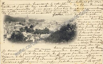 Carte postale ancienne Vue générale — Creil (Oise)