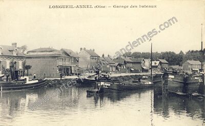 Carte postale ancienne Garage des bateaux — Longueil-Annel (Oise)