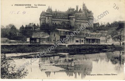 Carte postale ancienne Le Château (côté Ouest) — Pierrefonds (Oise)
