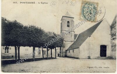 Carte postale ancienne L'Église — Pontarmé (Oise)