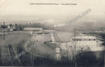 Carte postale ancienne Vue prise de Calipet — Pont-Sainte-Maxence (Oise)