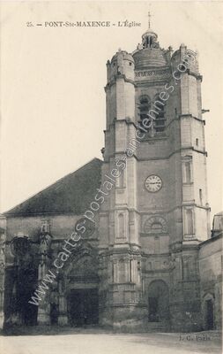 Carte postale ancienne L'Église — Pont-Sainte-Maxence (Oise)