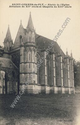 Carte postale ancienne Abside de l'Eglise Abbatiale du XIIe siècle et Chapelle du XIIIe siècle — Saint-Germer-de-Fly (Oise)
