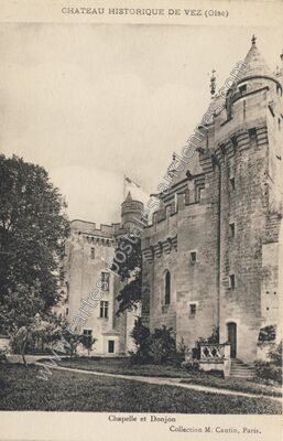 Carte postale ancienne Château historique — Vez (Oise)