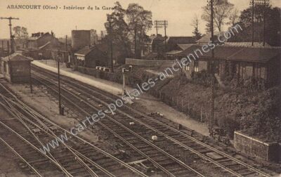 Carte postale ancienne Intérieur de la Gare — Abancourt (Oise)