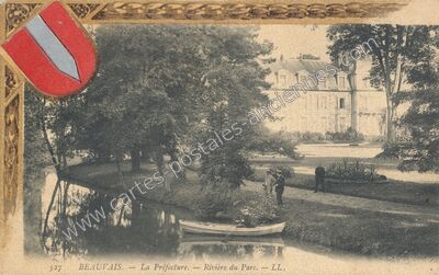 Carte postale ancienne La Préfecture. — Rivière du Parc — Beauvais (Oise)
