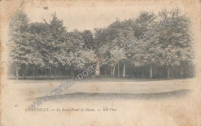 Carte postale ancienne Le Rond-Point de Diane — Chantilly (Oise)