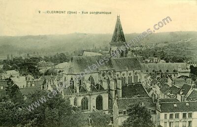 Carte postale ancienne Vue panoramique — Clermont (Oise)