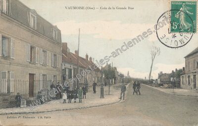 Carte postale ancienne Coin de la Grande Rue — Vaumoise (Oise)