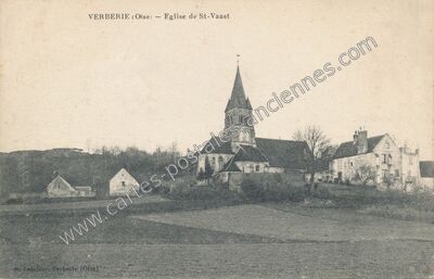 Carte postale ancienne Eglise de St-Vaast — Verberie (Oise)