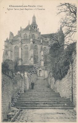 Carte postale ancienne Église Saint-Jean-Baptiste - L'Escalier — Chaumont-en-Vexin (Oise)