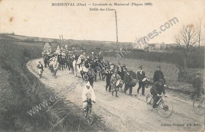Carte postale ancienne Cavalcade de Morienval (Pâques 1908) Défilé des Chars — Morienval (Oise)