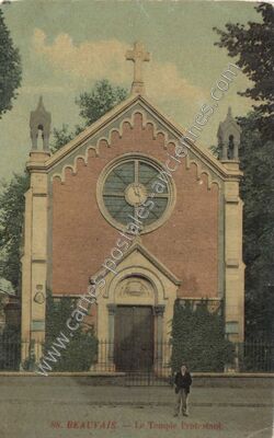 Carte postale ancienne Le Temple Protestant — Beauvais (Oise)