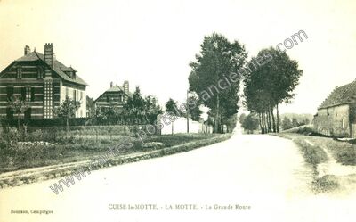 Carte postale ancienne La Grande Route — Cuise-la-Motte (Oise)