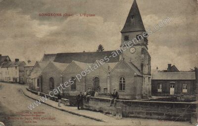Carte postale ancienne L'Église — Songeons (Oise)