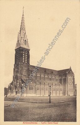 Carte postale ancienne Eglise Saint-Vaast — Armentières (Nord)