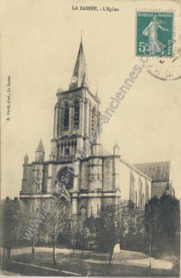 Carte postale ancienne L'Eglise — La Bassée (Nord)
