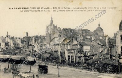 Carte postale ancienne La Grande Guerre 1914-18 - Douai en ruines — Douai (Nord)