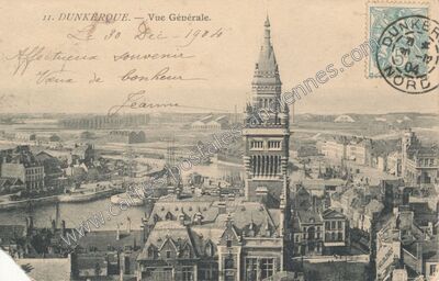 Carte postale ancienne Vue Générale — Dunkerque (Nord)
