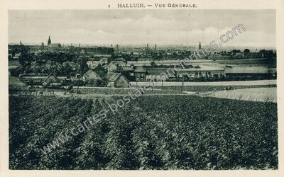 Carte postale ancienne Vue Générale — Halluin (Nord)