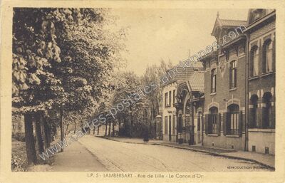 Carte postale ancienne Rue de Lille - Le Canon d'Or — Lambersart (Nord)