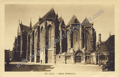 Carte postale ancienne Eglise St-Maurice — Lille (Nord)