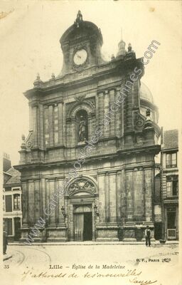 Carte postale ancienne Église de la Madeleine — Lille (Nord)