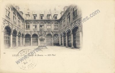 Carte postale ancienne La Cour de la Bourse — Lille (Nord)