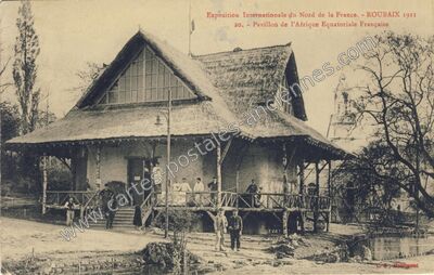 Carte postale ancienne Pavillon de l'Afrique Equatoriale Française — Roubaix (Nord)
