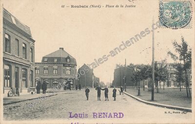 Carte postale ancienne Place de la Justice — Roubaix (Nord)