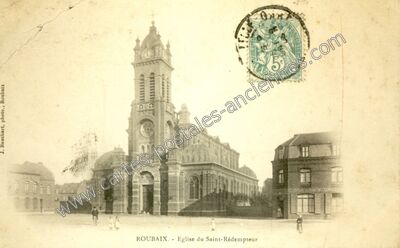 Carte postale ancienne Eglise du Saint-Rédempteur — Roubaix (Nord)