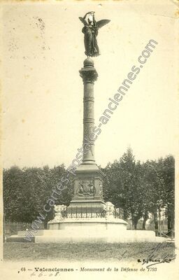 Carte postale ancienne Monument de la Défense de 1793 — Valenciennes (Nord)