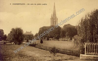 Carte postale ancienne Un coin du jardin public — Hazebrouck (Nord)