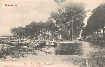 Carte postale ancienne L'Escaut - Canal de l'Usine (Bacqueterie) — Denain (Nord)