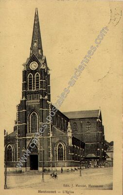 Carte postale ancienne L'Eglise — Hautmont (Nord)