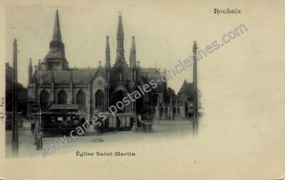 Carte postale ancienne Église Saint-Martin — Roubaix (Nord)