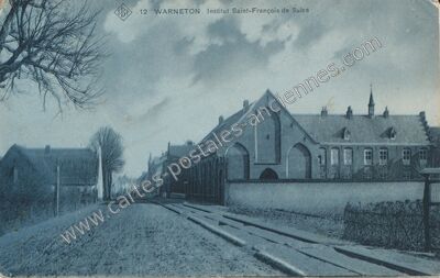 Carte postale ancienne Institut Saint-François de Sales — Warneton (Nord)