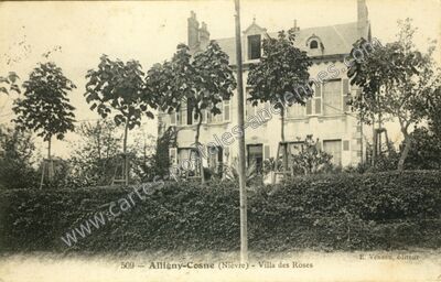 Carte postale ancienne Villa des Roses — Alligny-Cosne (Nièvre)