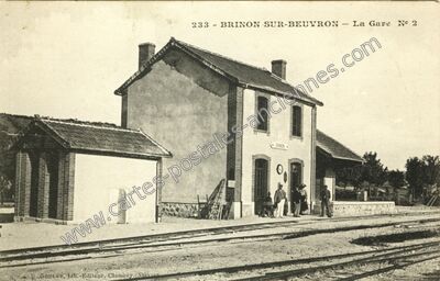 Carte postale ancienne La Gare — Brinon-sur-Beuvron (Nièvre)