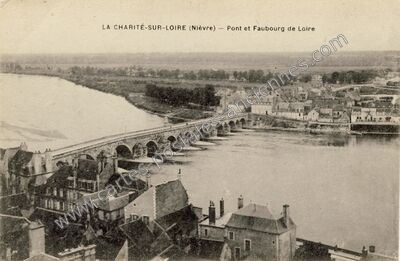 Carte postale ancienne Pont et Faubourg de Loire — La Charité-sur-Loire (Nièvre)