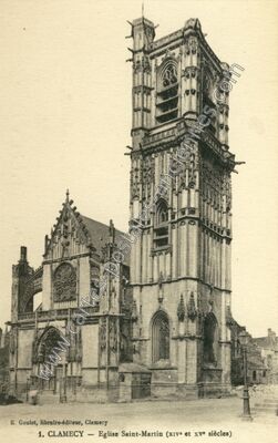Carte postale ancienne Eglise Saint-Martin (xive et xve siècles) — Clamecy (Nièvre)